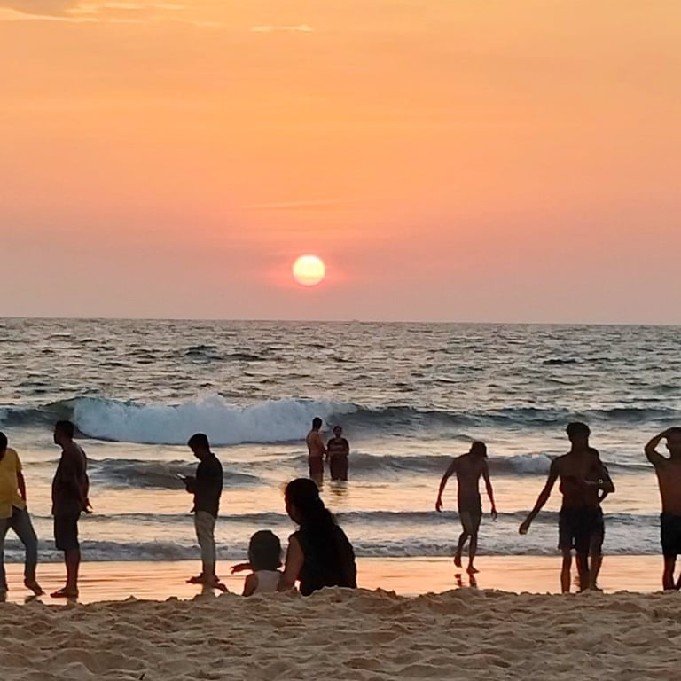 Sea Shore during sunset at Malpe, Udupi ,Karnataka, India 