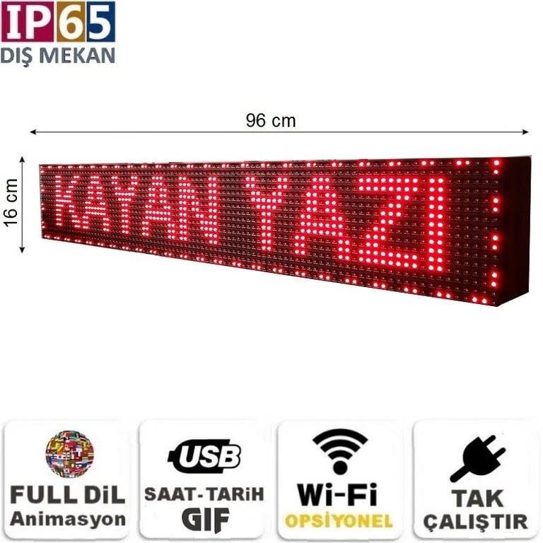 ip65 kayan yazı, dış mekan kayan yazı
