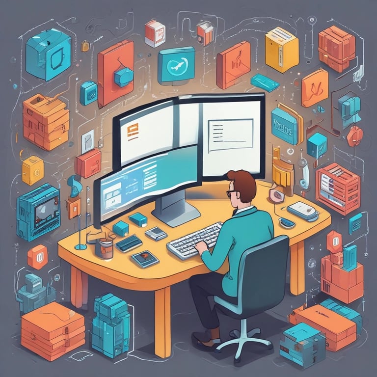 A friendly team collaborating around a table with laptops and notes.