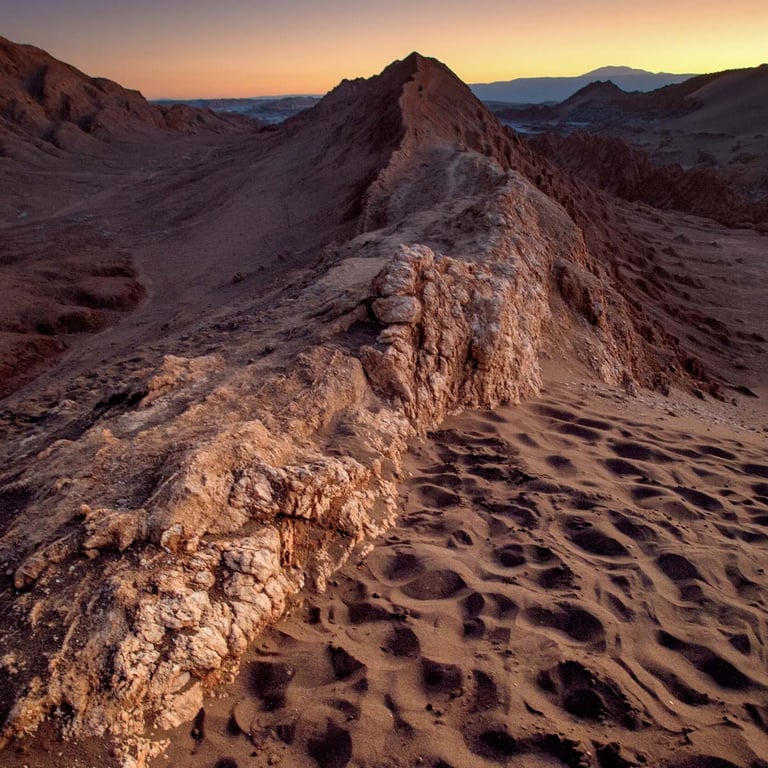 La vallée de la lune dans le désert d'Atacama eu Chili