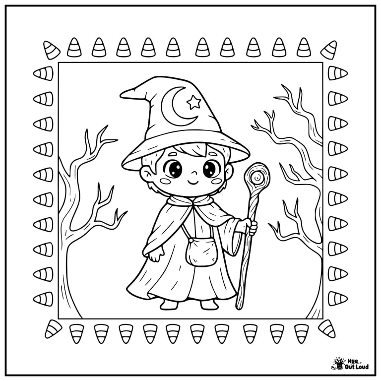 easy cute halloween coloring