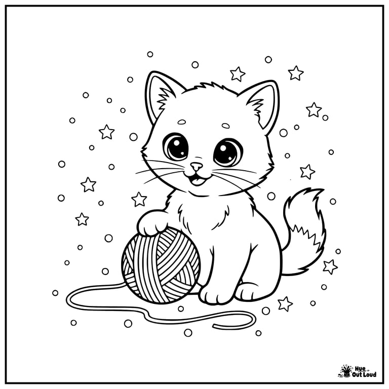 Free printable kitten coloring pages