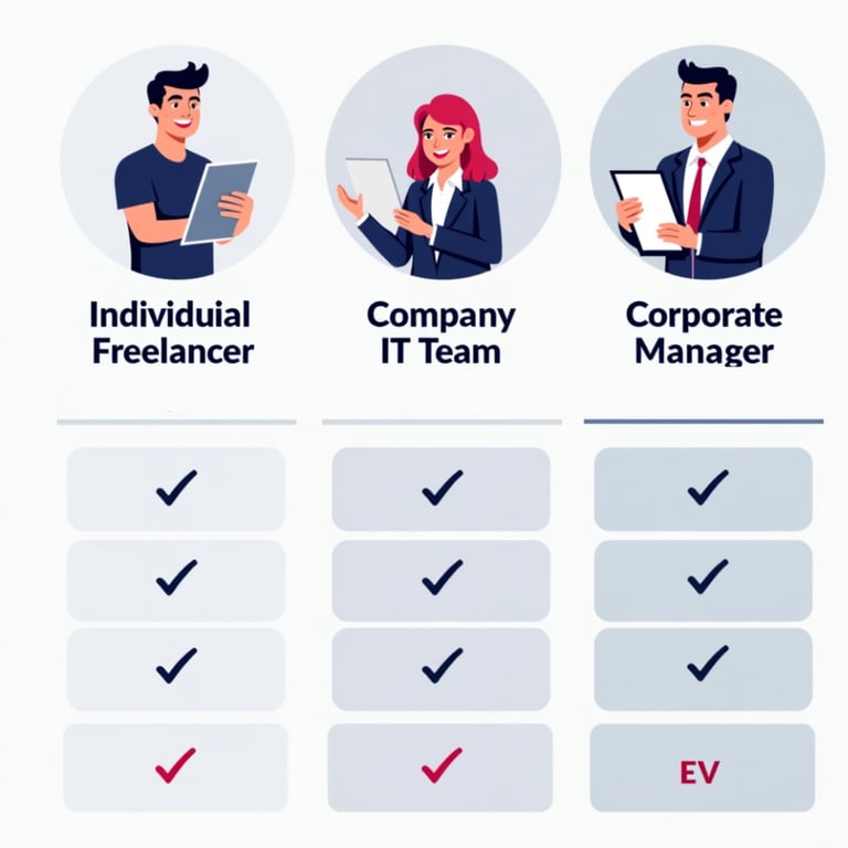 a graphic of a man and woman in business attire
