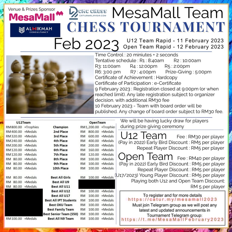 Catur Malaysia. Malaysia Chess Tournament. MesaMall Team Chess Tournament.Chess Malaysia