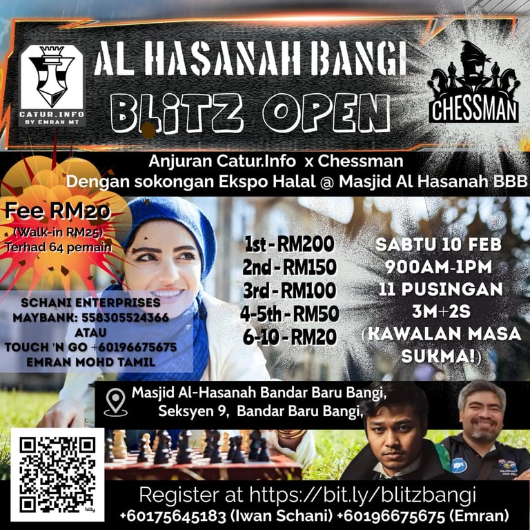 Malaysia Chess. Catur Malaysia. Al Hasanah Bangi Blitz Open