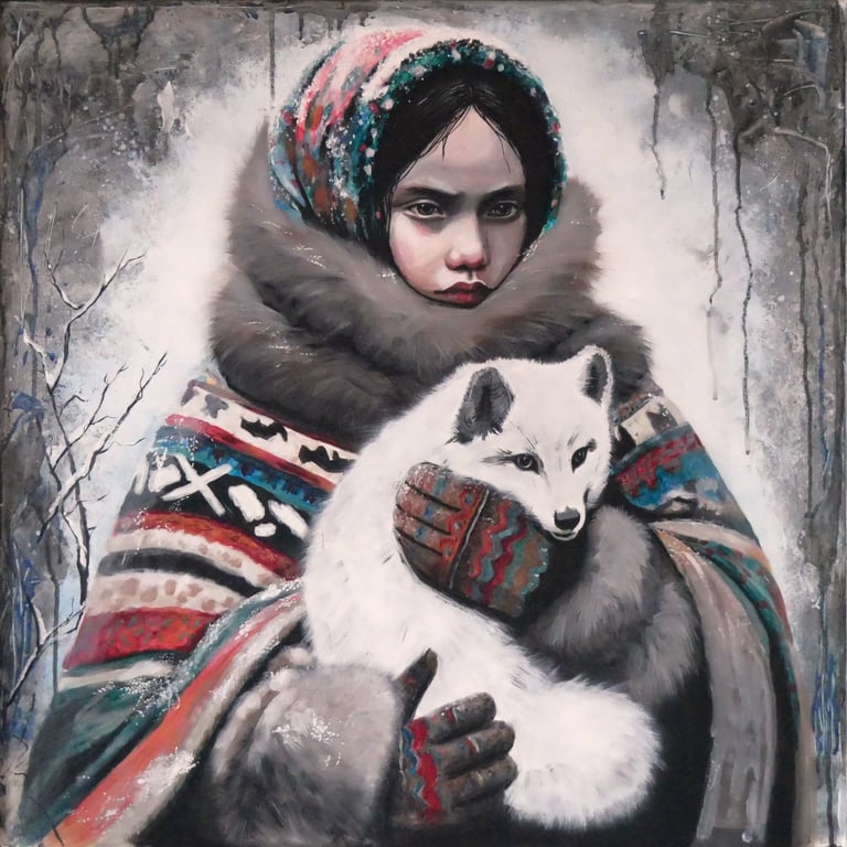 mignon janssen. auftragsarbeit in acryl. die gottheit kitsune