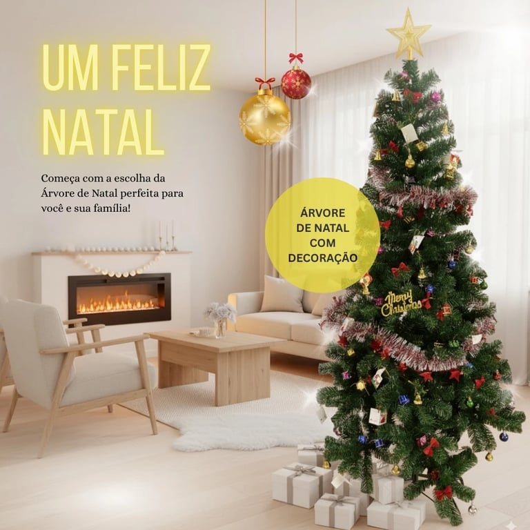 Árvore de Natal pronta decorada completa Shopee