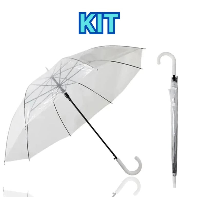 Kit de guarda-chuva transparente à venda, resistente e moderno