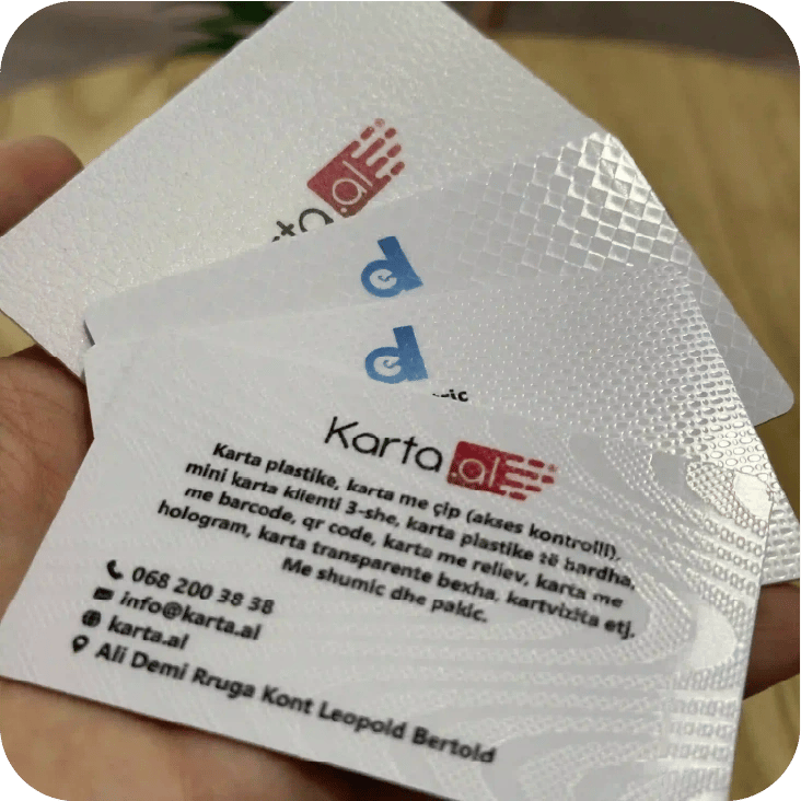 karta klienti plastike me teksture