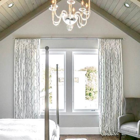 Custom Drapery French Pleated Designer Fabric, Custom Rod