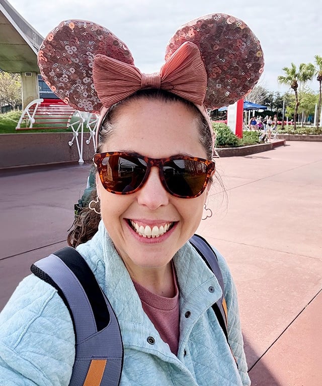 Jennifer Becker pictured inside EPCOT® at Walt Disney World®.