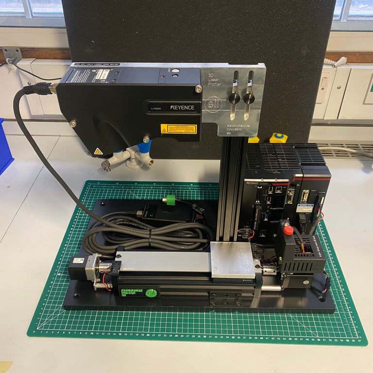 3D laser profiler on a moving stage