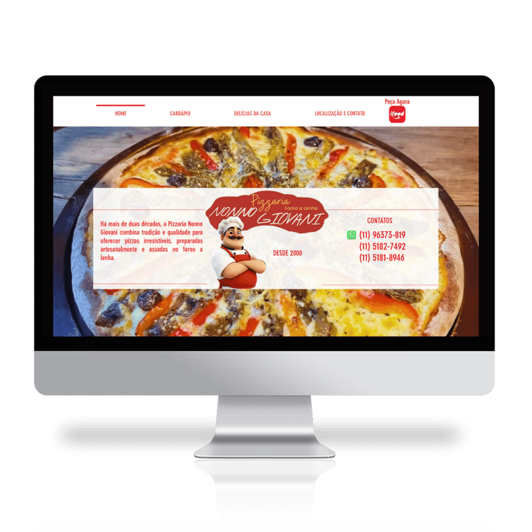 Site Pizzaria Nonno Giovani