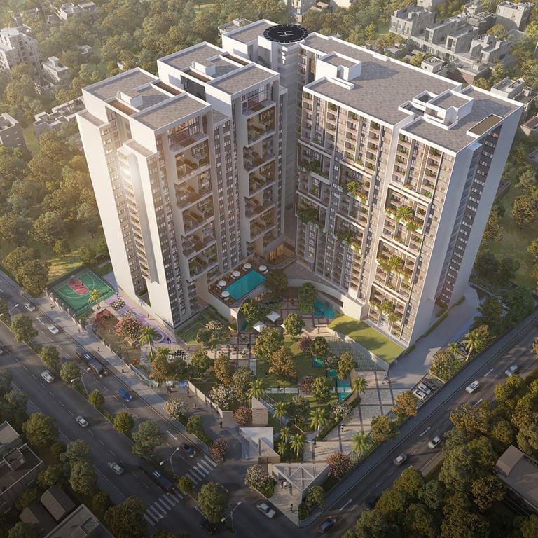 Ivory Terraces Elevation - Aerial View