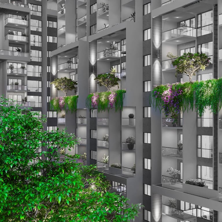 Ivory Terraces Elevation - Balcony View