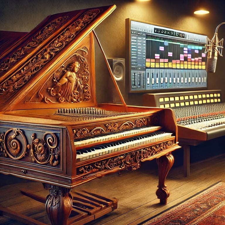 A 300 year old harpsichord lovingly sampled for a music sample library