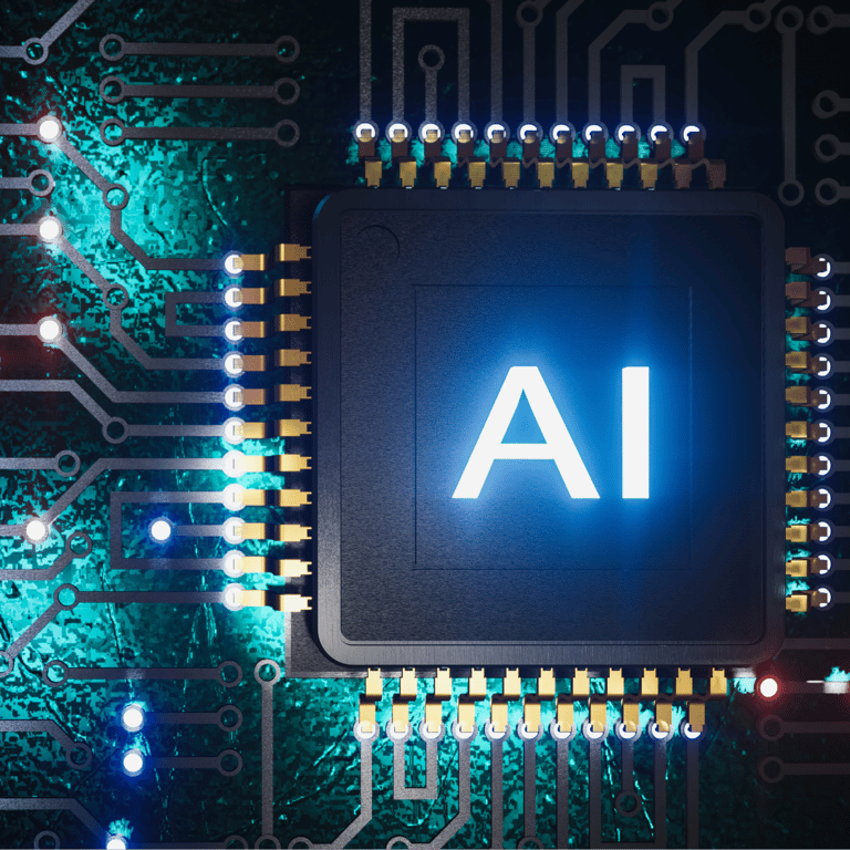 An AI microchip representing the CS50 Introduction to AI with Python course.