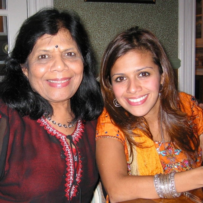 Rupa Mehta with her mother, Nalini.