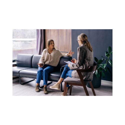 Consulting and coaching session with Elite Childcare Consulting, two women discussing children