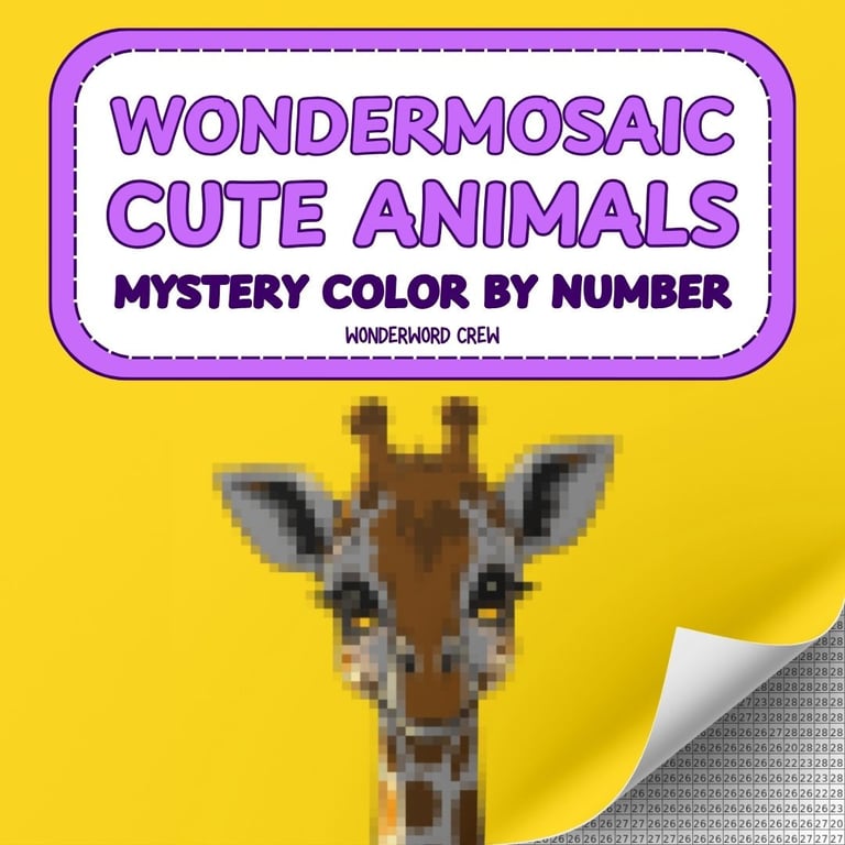 mystery mosaic color by number cute animals