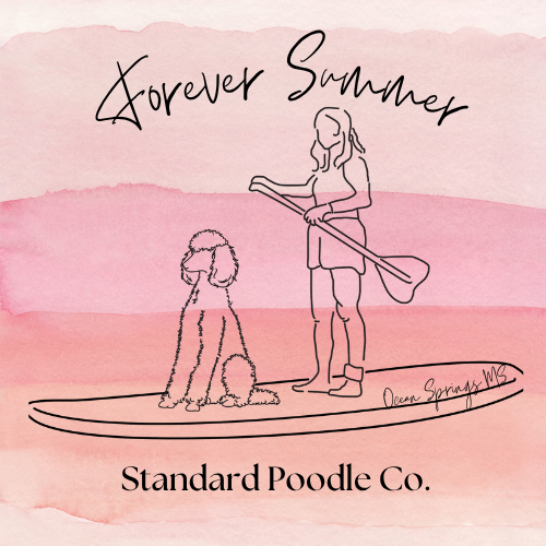 Forever summer standard poodle sunset logo