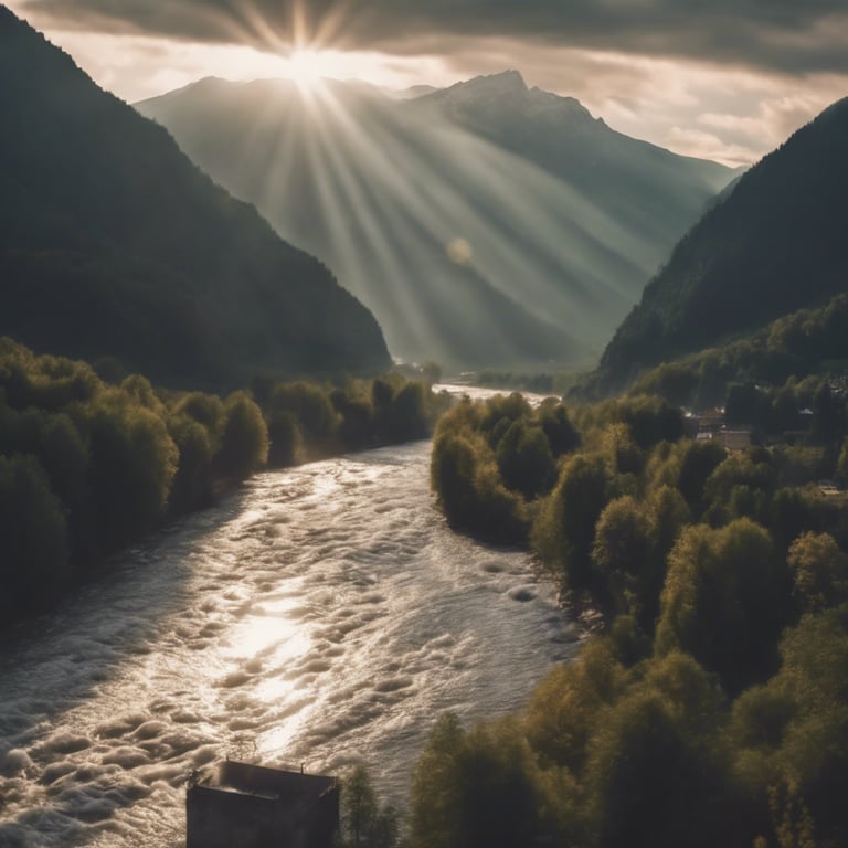 blue and white round illustration