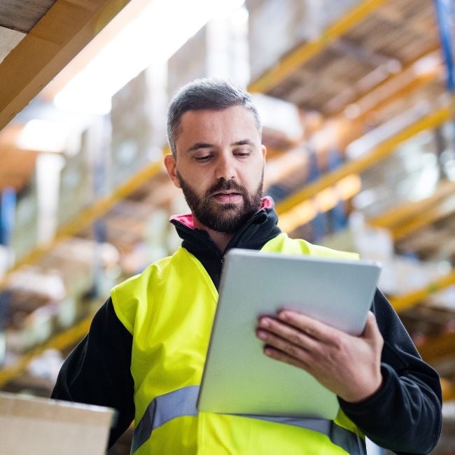 man using project management software 