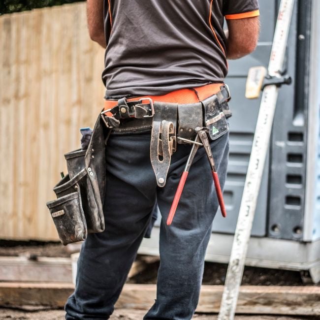 Tradie working on site