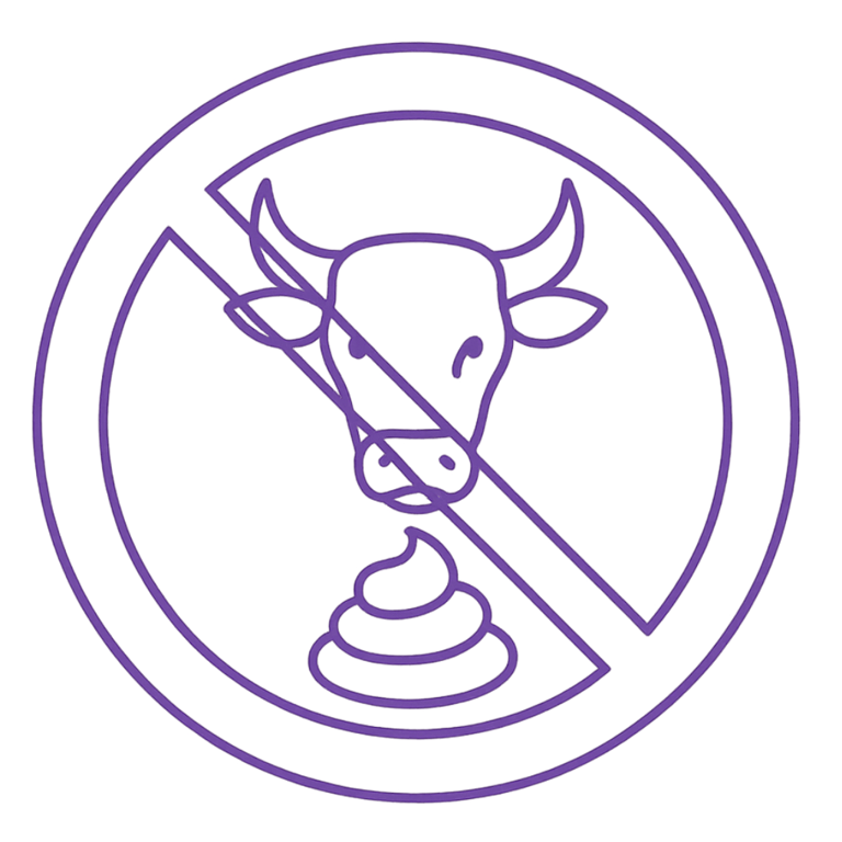 no-bullshit icon depicting a bull and a poo emoji inside a circle with a line through it