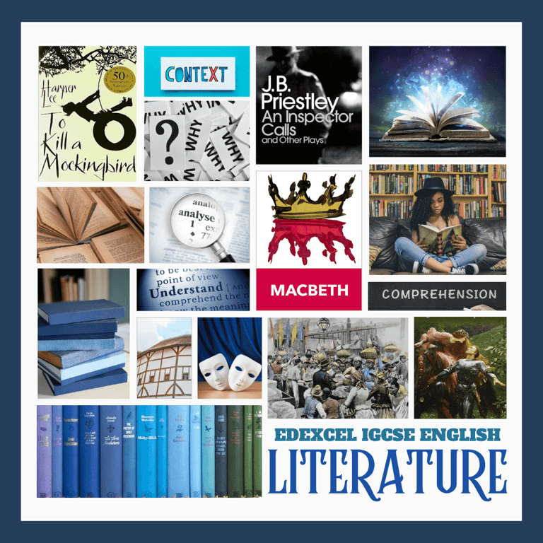 IGCSE Literature book and Ideas montage
