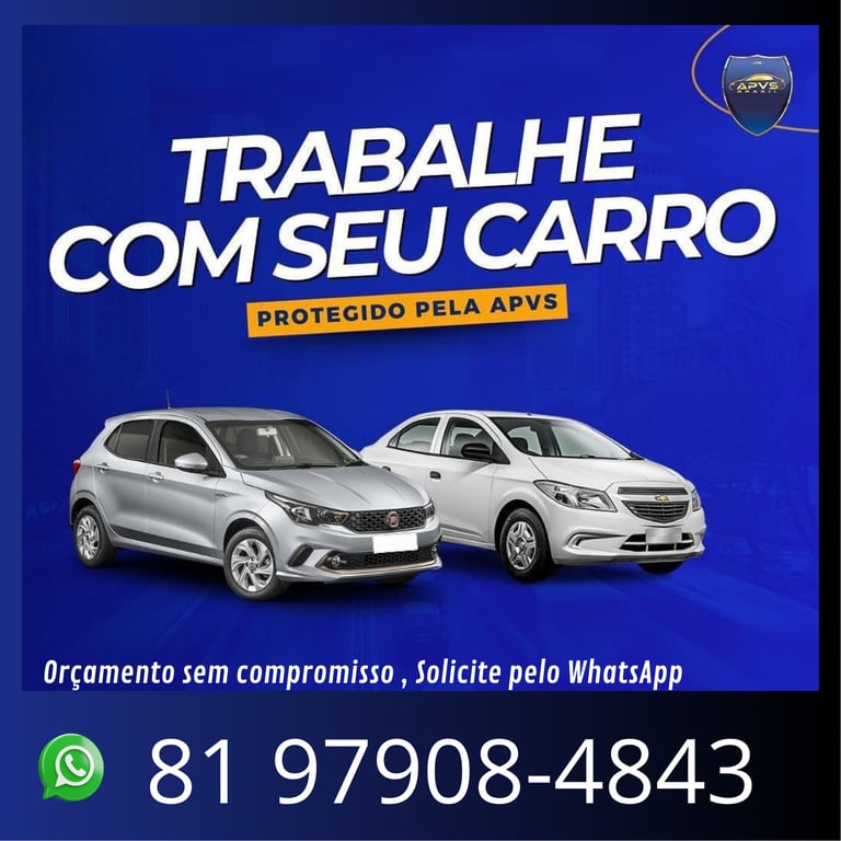 APVS, trabalhe com seu carro. Uber,99 InDrive e Entregas.