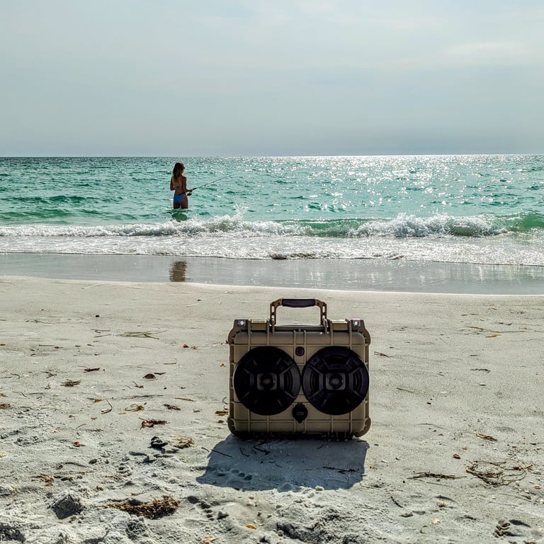 awesome chillantix boombox by the ocean