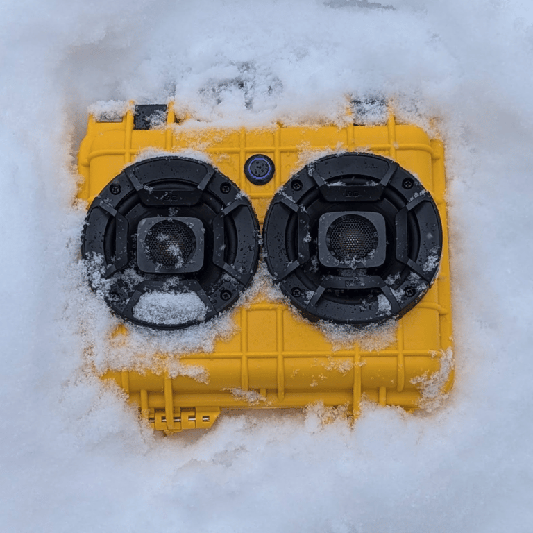 awesome chillantix boombox in the snow