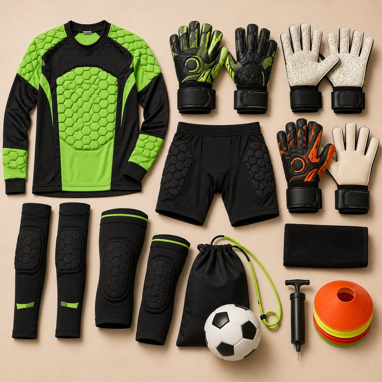 Professional goalkeeper gear and protective equipment