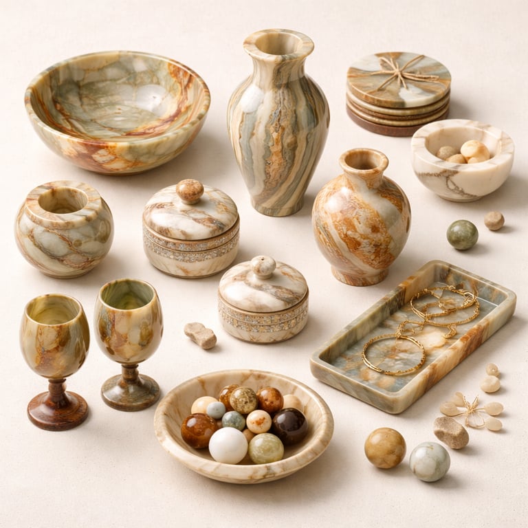 Natural onyx and marble crafts