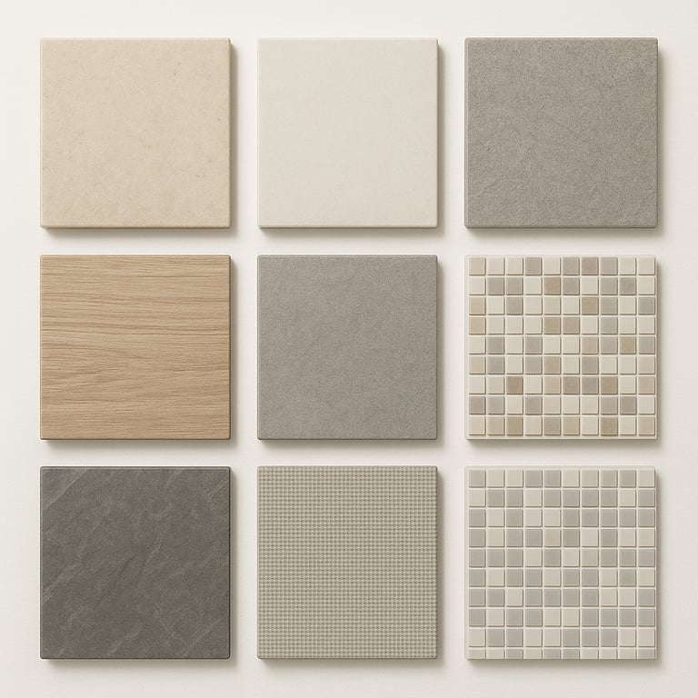 Floor and wall tiles in multiple finishes for residential and commercial construction, durable expor