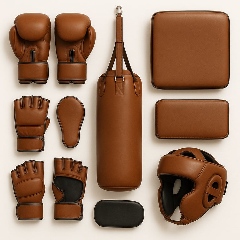 Leather sports goods including gloves and equipment, durable export quality items