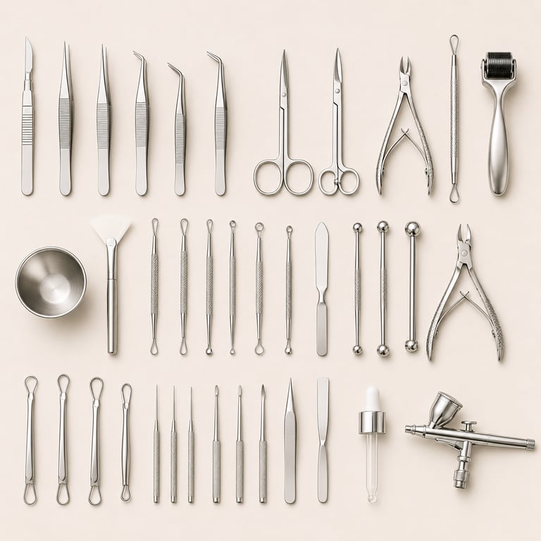 Professional cosmetic instruments for aesthetic and beauty procedures