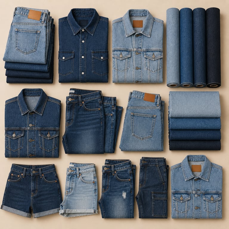 Premium denim apparel and fabric manufacturing products.