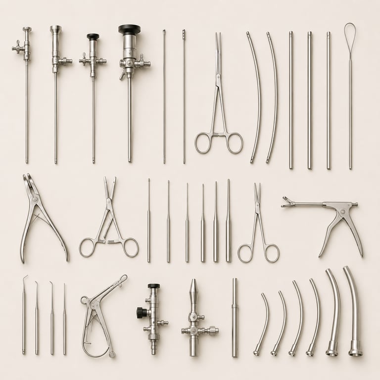 Professional urology instruments for urinary tract procedures