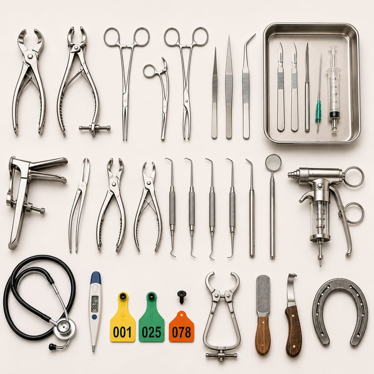 Veterinary surgical instruments for animal healthcare and treatment