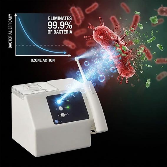 Eliminación de bacterias dentales mediante un irrigador dental al ozono