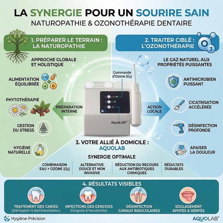 Infographie naturopathie et ozonothérapie avec Aquolab