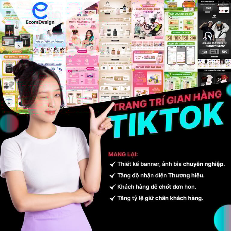 Trang trí gian hàng TikTok