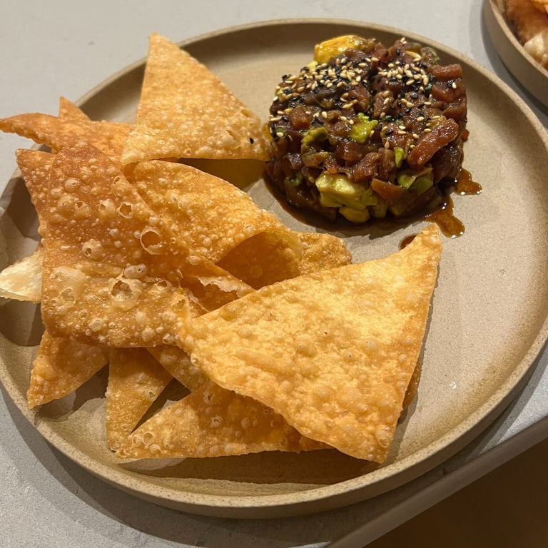 Tuna Tartare with fried wonton chips