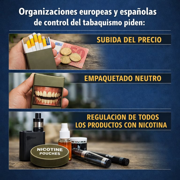 Organizaciones europeas y españolas de control del tabaquismo reclamaron en Madrid