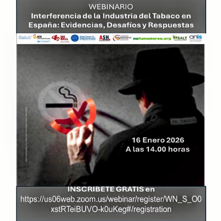 Webinario sobre la Interferencia de la Industria Tabaco en España