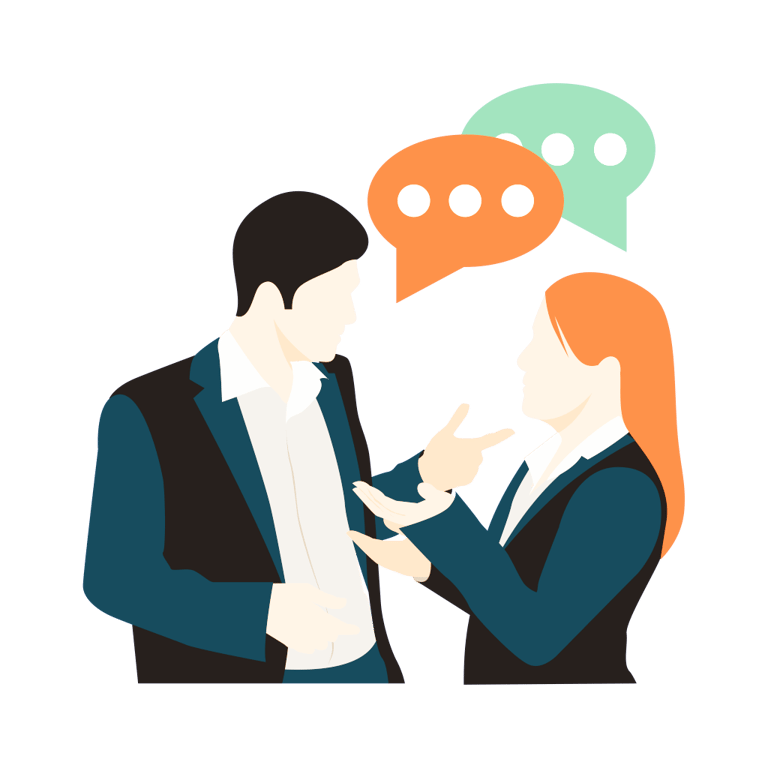 Duas pessoas conversando