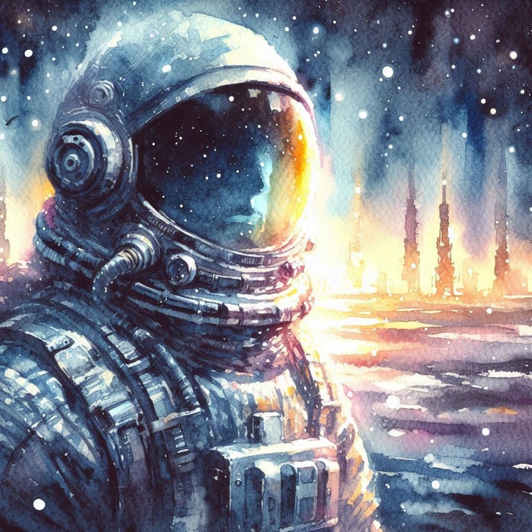 A cool astronaut portrait | Abstract Impressionism