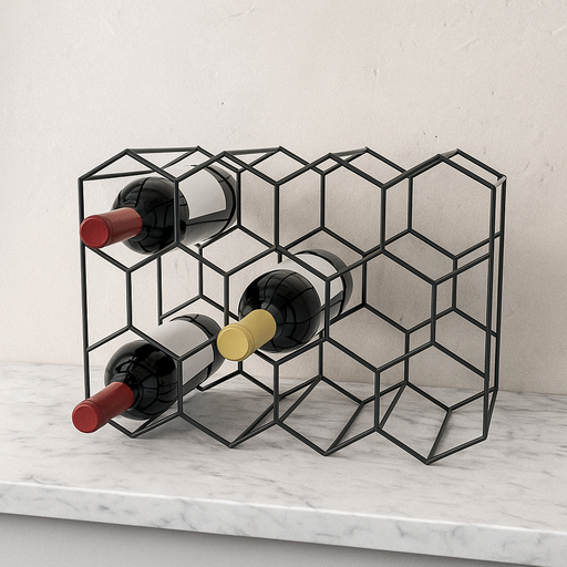 Botellero metálico personalizado para 11 botellas con recubrimiento en polvo